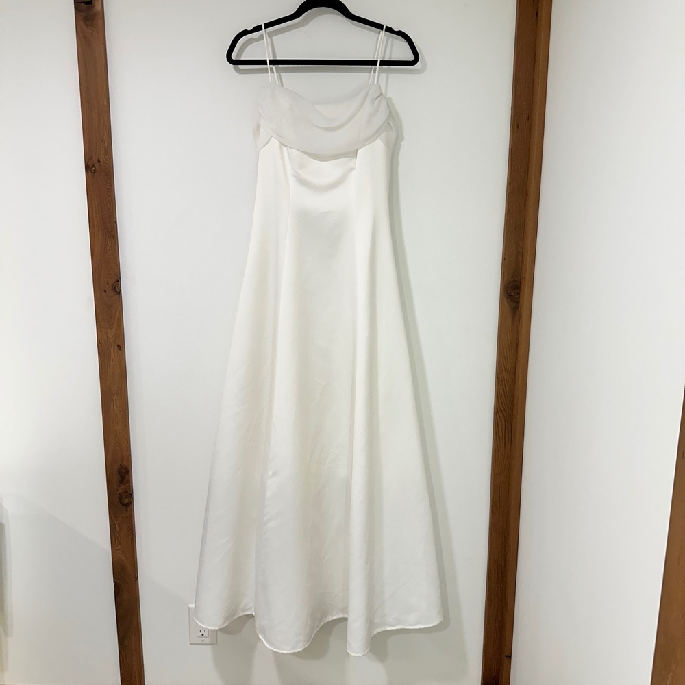 intage Jody California Satin Chiffon Gown Womens 5 Ivory Bridal USA
